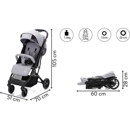 Kinder-Buggy "Styler Elite", hellgrau melange - FILLIKID Fillikid
