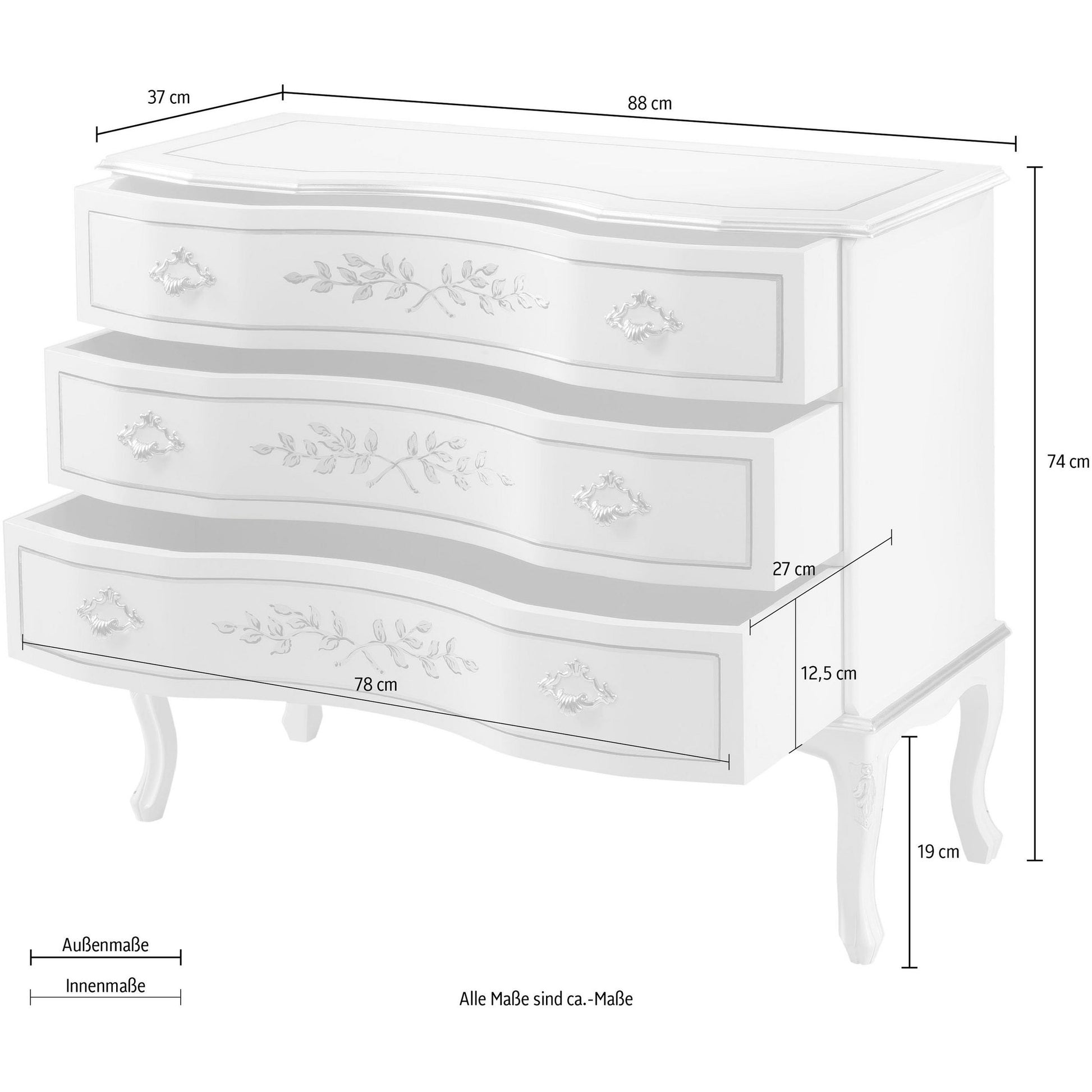 Kommode "Venezia", 88 cm - HOME AFFAIRE HOME AFFAIRE