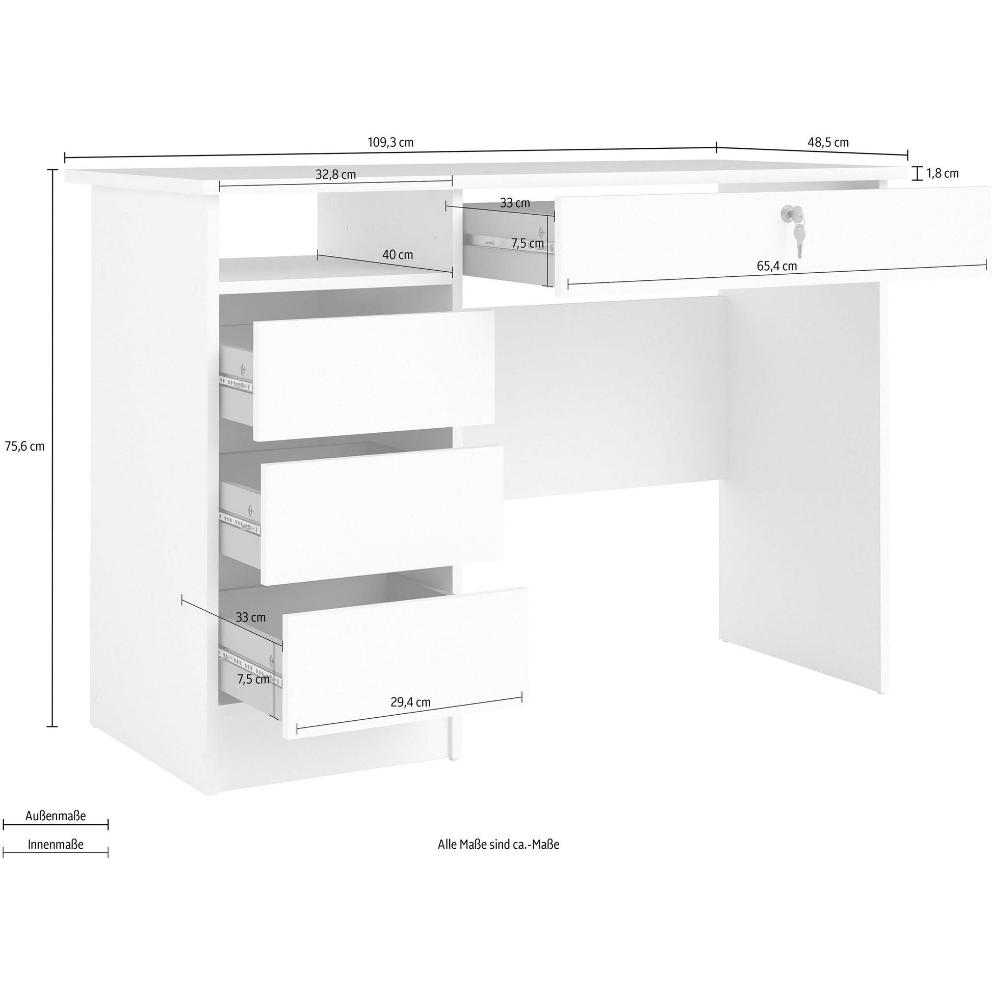 Schreibtisch "Plus", Jugendschreibtisch - HOME AFFAIRE HOME AFFAIRE