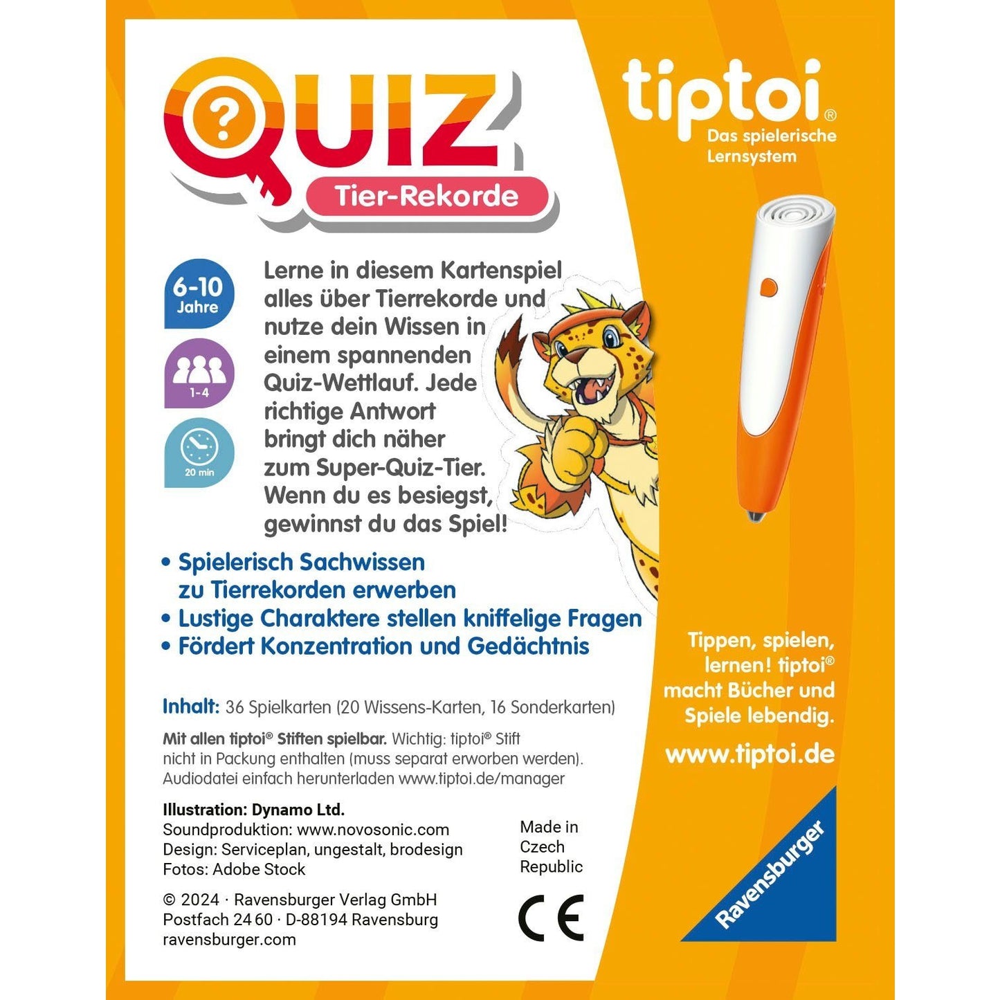 Spiel "Quiz Tier-Rekorde" - tiptoi® Ravensburger Verlag GmbH