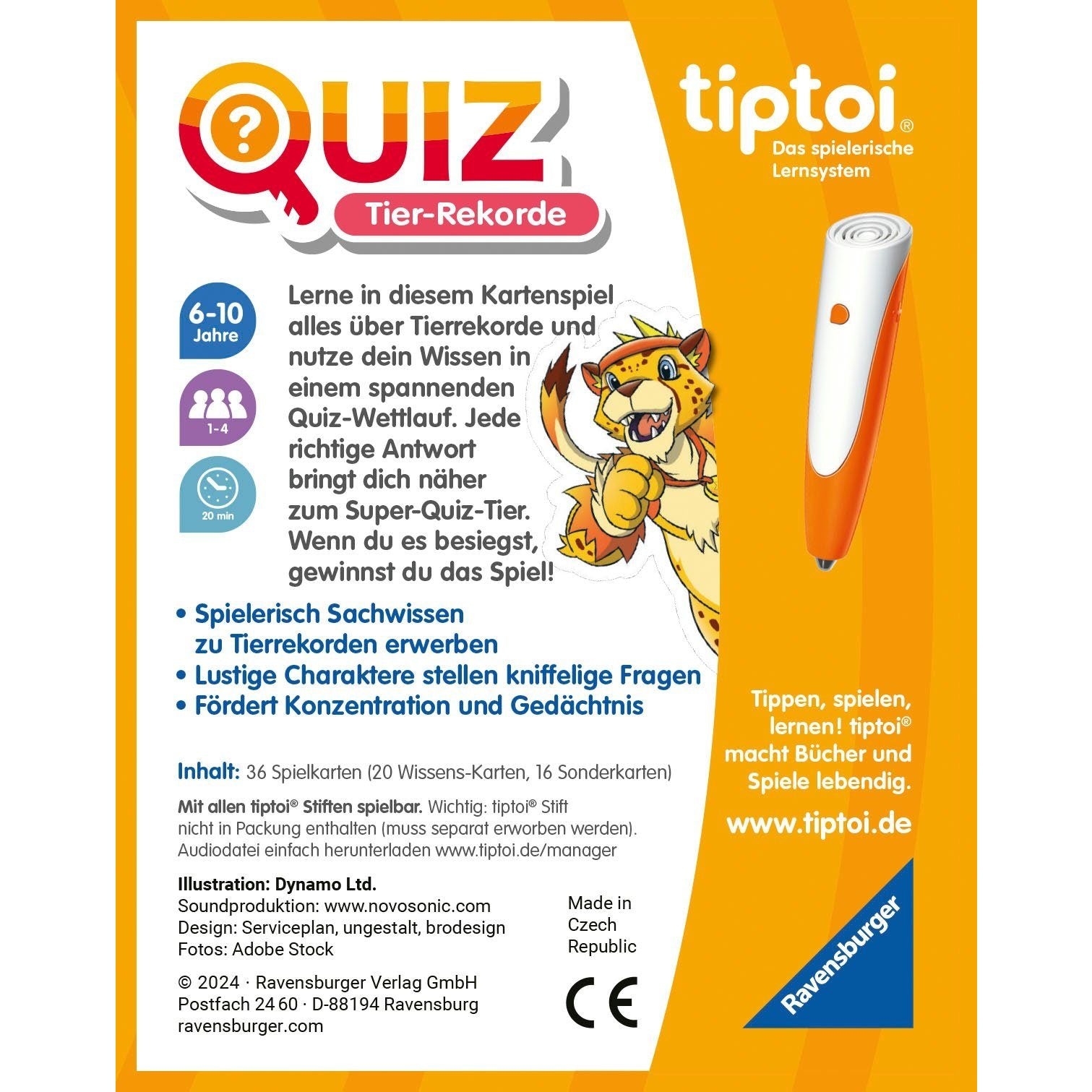 Spiel "Quiz Tier-Rekorde" - tiptoi® Ravensburger Verlag GmbH