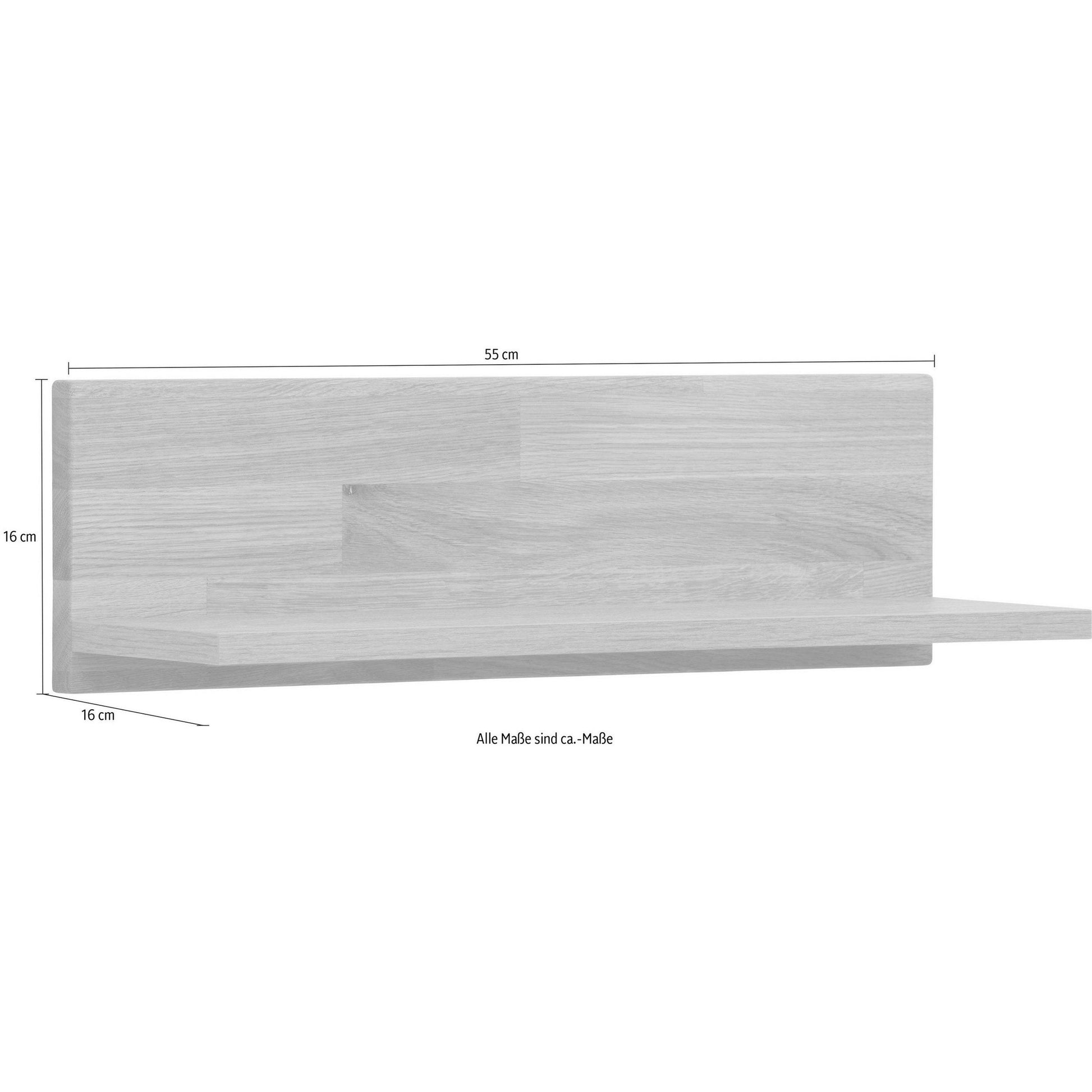 Wandregal "Nilsson", Eiche massiv, Breite 55 cm - HOME AFFAIRE HOME AFFAIRE