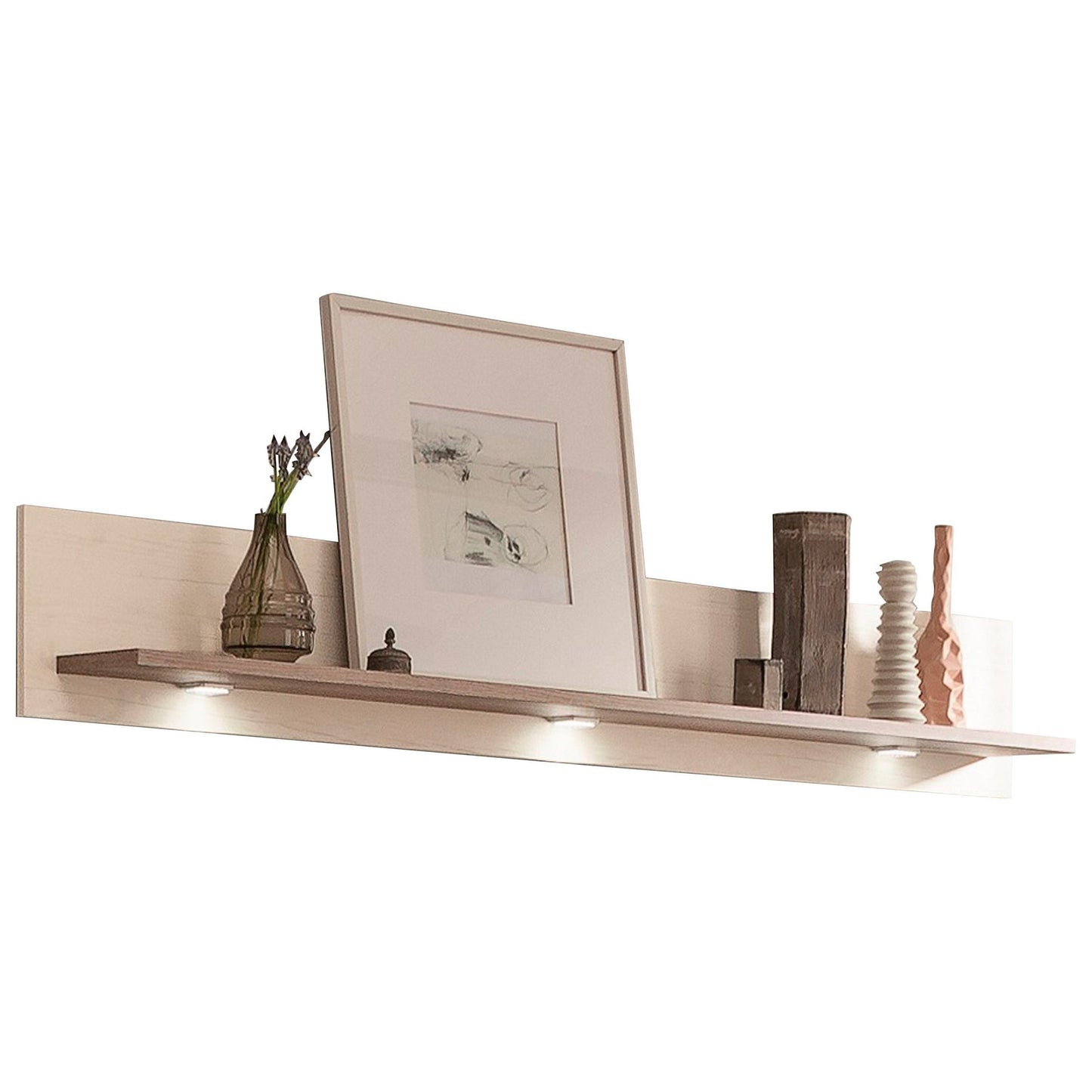 Wandregal "York", Weiss & Eiche, Maße: 130x27x20cm set one by Musterring