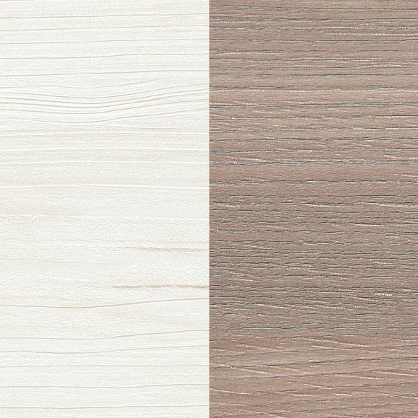 Wandregal "York", Weiss & Eiche, Maße: 130x27x20cm set one by Musterring