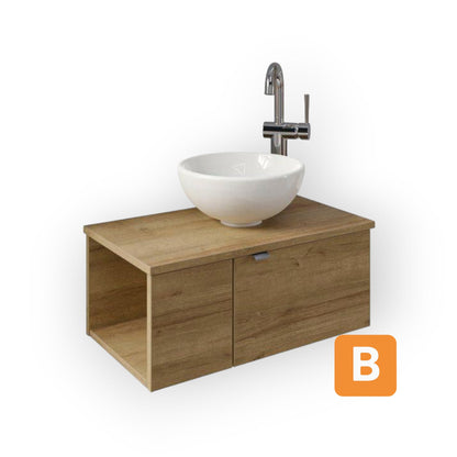Waschtisch Serie 6915 Waschschale mit Unterschrank für Gästebad Saphir