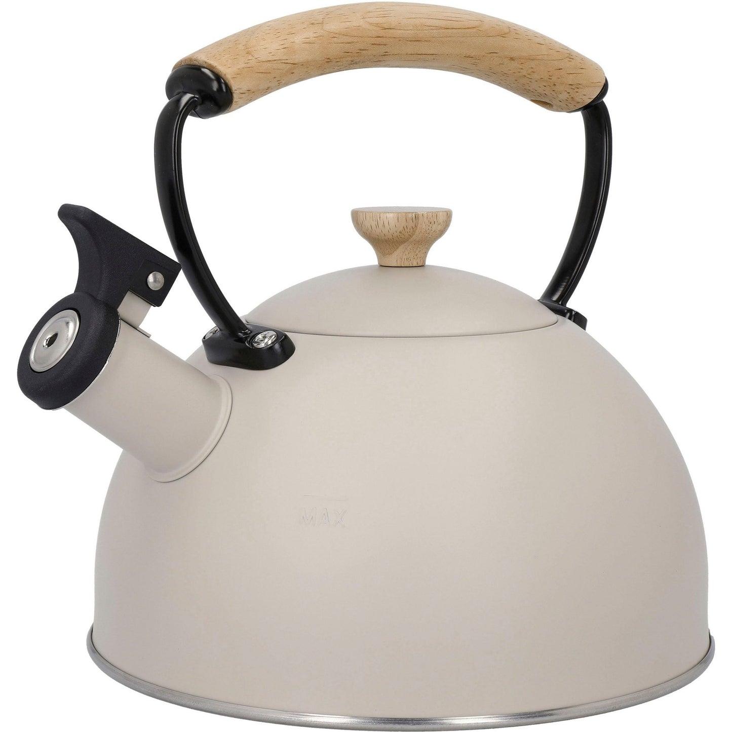 Wasserkessel, pfeifend, beige, mit Holzgriff, 1,6 Liter, Induktion - LA CAFETIÈRE LA CAFETIÈRE