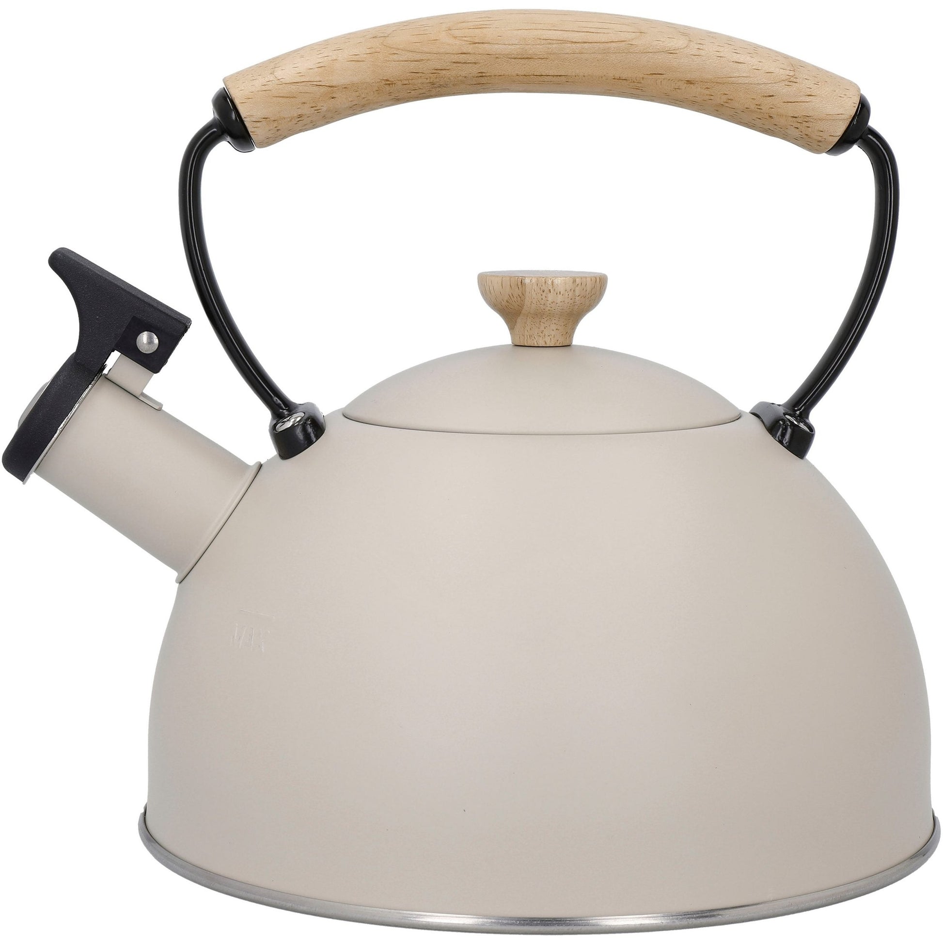 Wasserkessel, pfeifend, beige, mit Holzgriff, 1,6 Liter, Induktion - LA CAFETIÈRE LA CAFETIÈRE