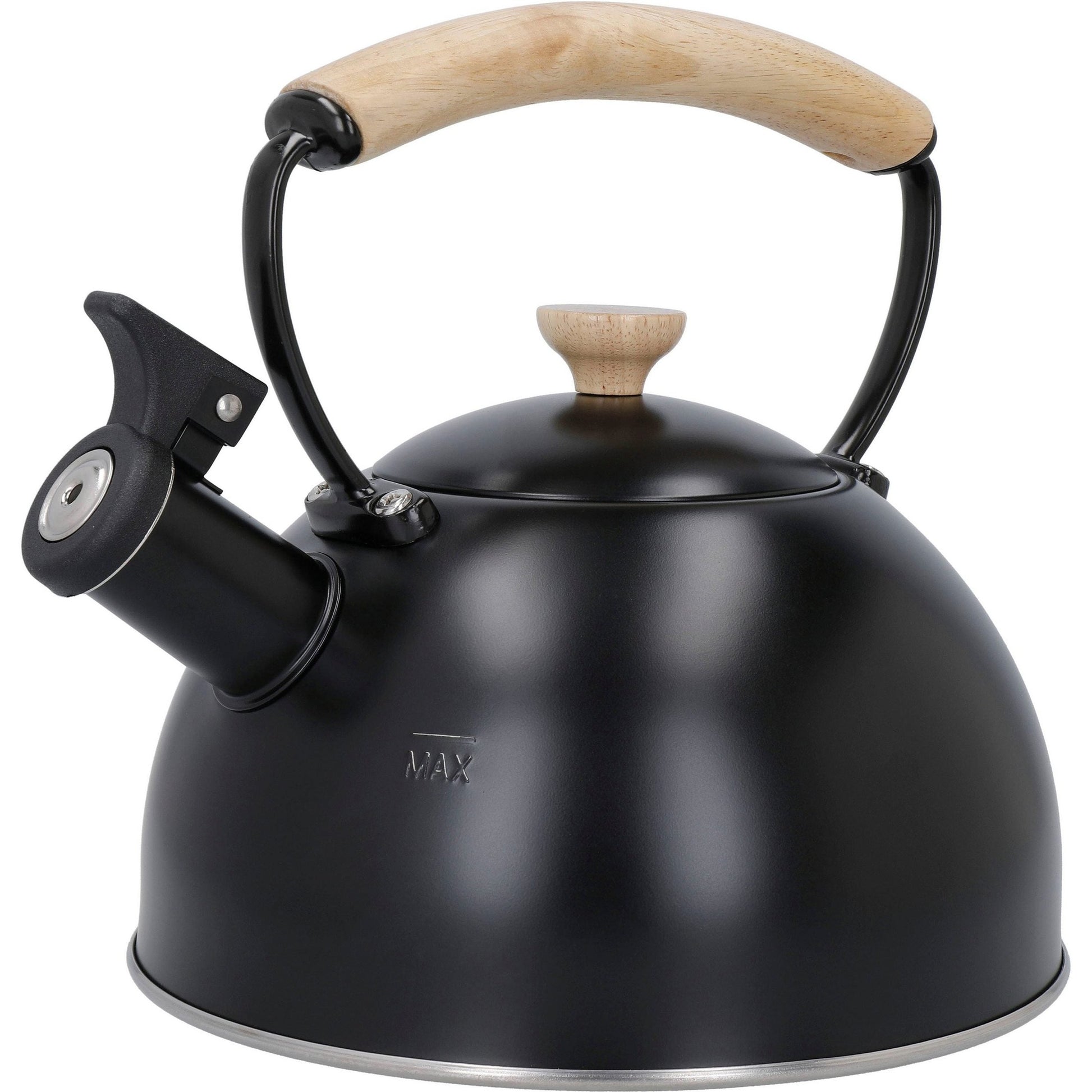 Wasserkessel, pfeifend, schwarz,mit Holzgriff, 1,6 Liter, Induktion - LA CAFETIÈRE LA CAFETIÈRE