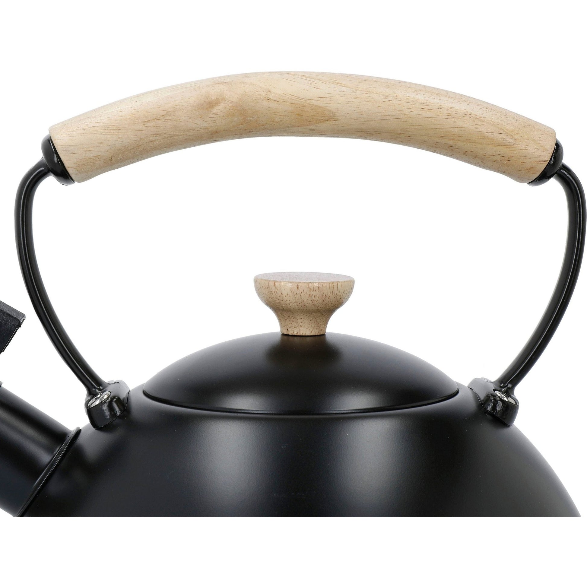 Wasserkessel, pfeifend, schwarz,mit Holzgriff, 1,6 Liter, Induktion - LA CAFETIÈRE LA CAFETIÈRE