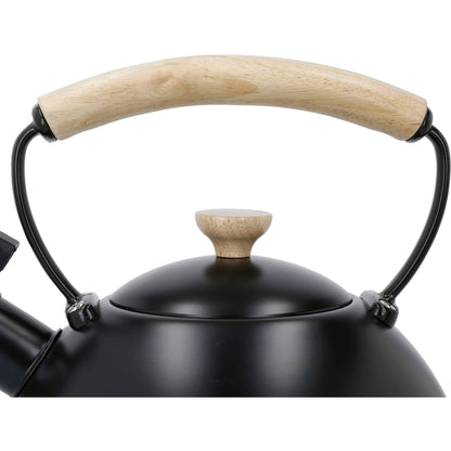Wasserkessel, pfeifend, schwarz,mit Holzgriff, 1,6 Liter, Induktion - LA CAFETIÈRE LA CAFETIÈRE